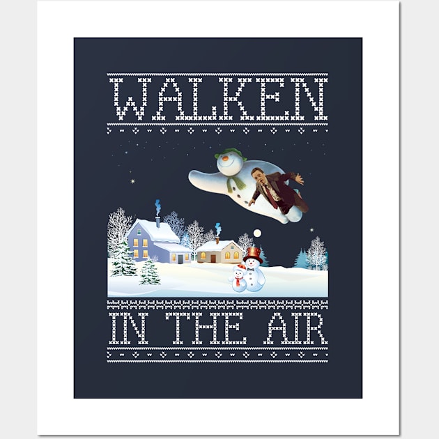 Christopher Walken In The Air Snow Man Christmas Knit Wall Art by Rebus28